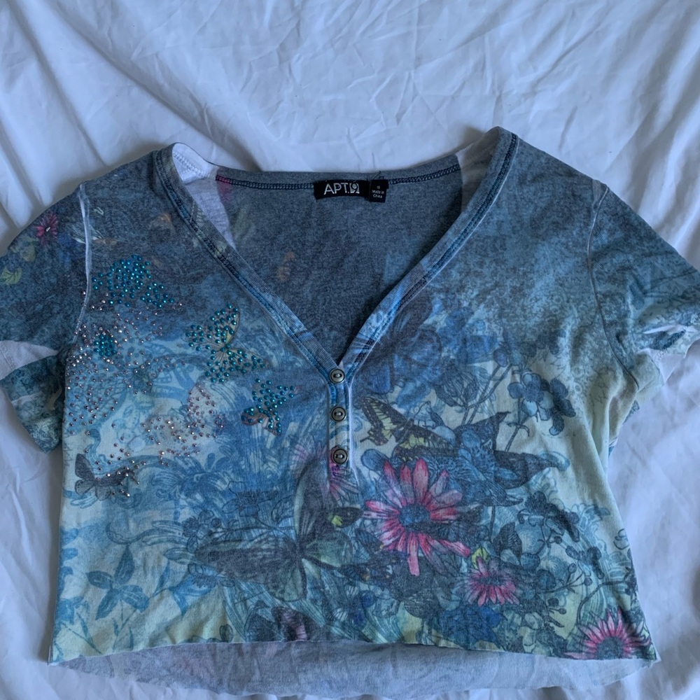Apt 9 y2k crop top with butterflies!